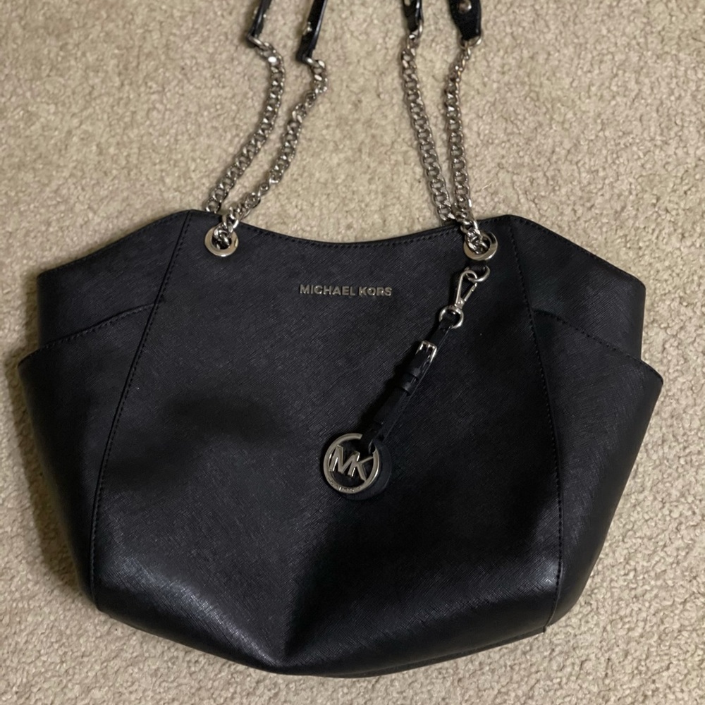 Black leather Michael Kors purse